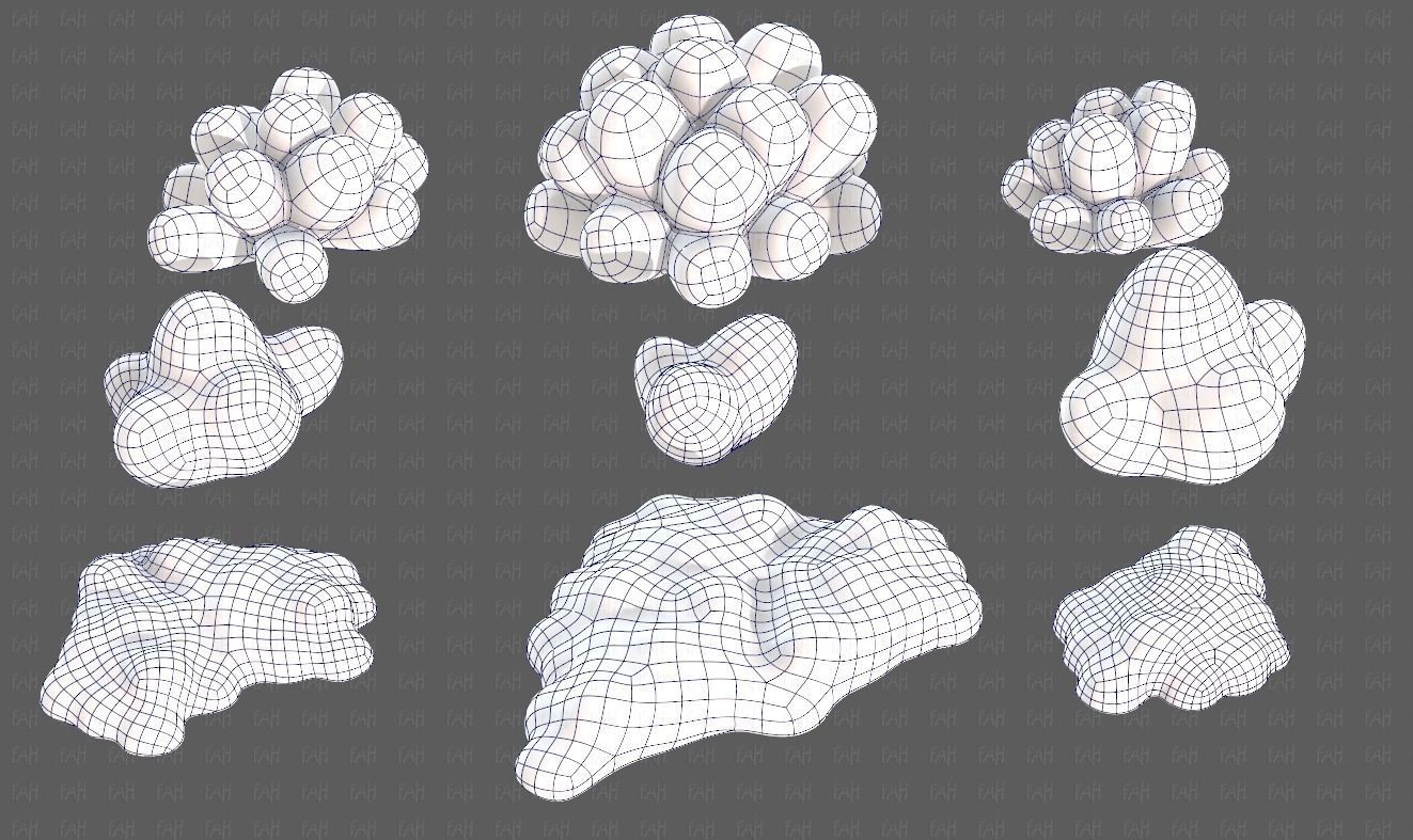 Trees Cartoon V62 Low-poly 3D model_14