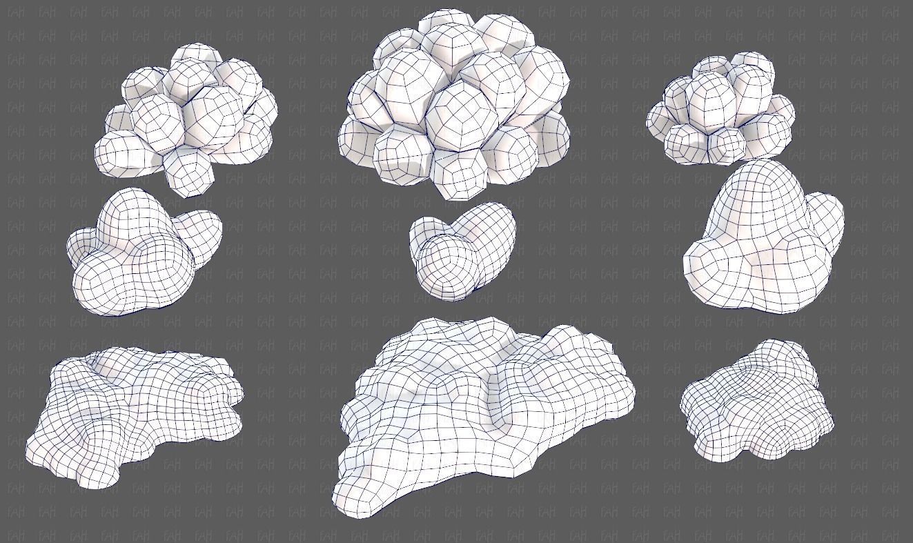 Trees Cartoon V62 Low-poly 3D model_29