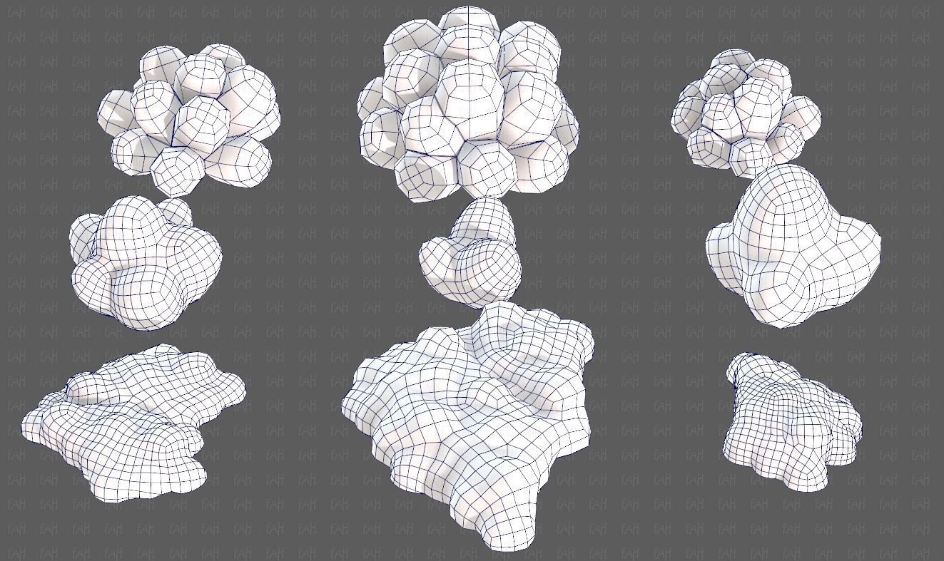 Trees Cartoon V62 Low-poly 3D model_15