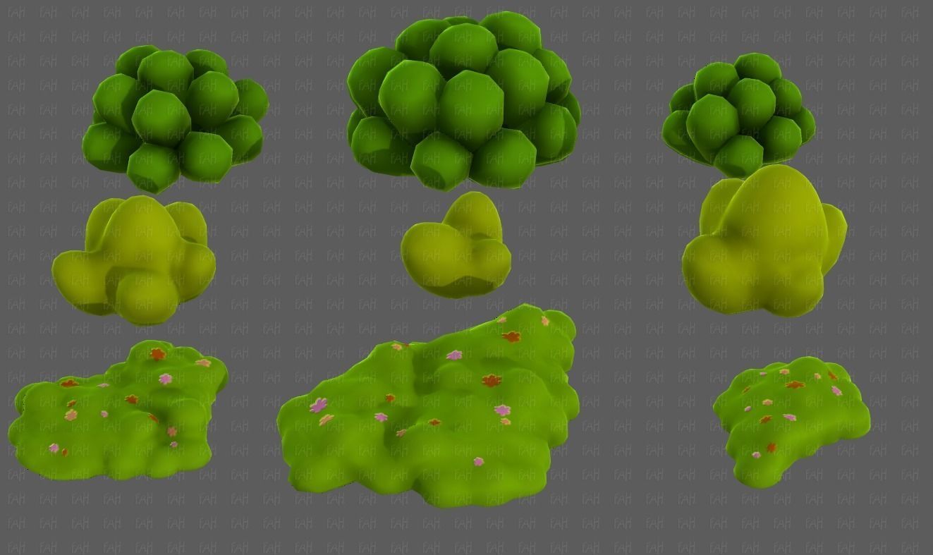 Trees Cartoon V62 Low-poly 3D model_18