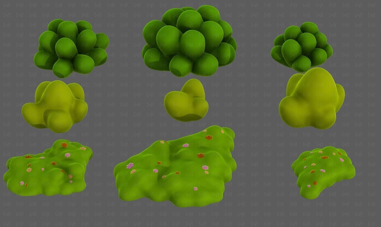 Trees Cartoon V62 Low-poly 3D model_2