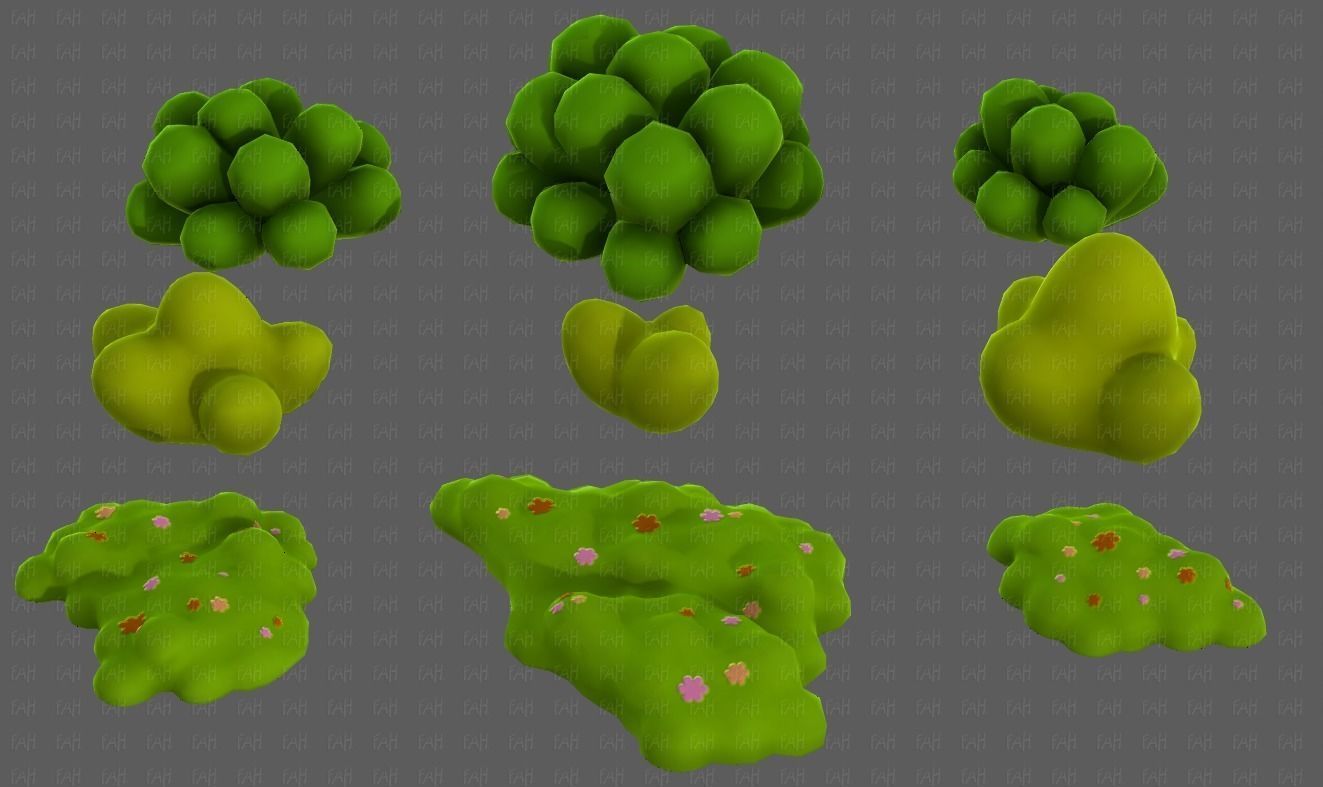 Trees Cartoon V62 Low-poly 3D model_20