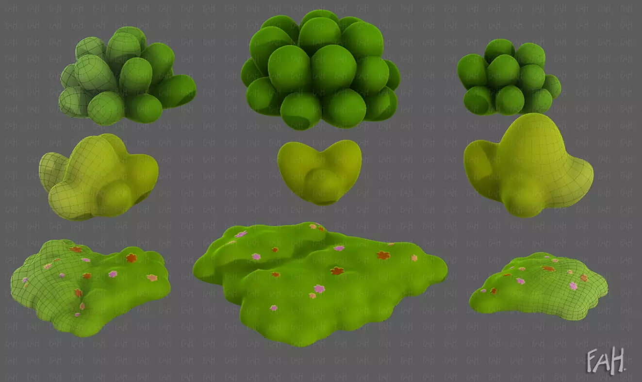 Trees Cartoon V62 Low-poly 3D model_0