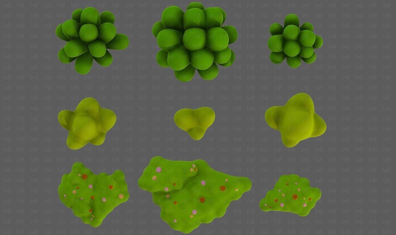 Trees Cartoon V62 Low-poly 3D model_33