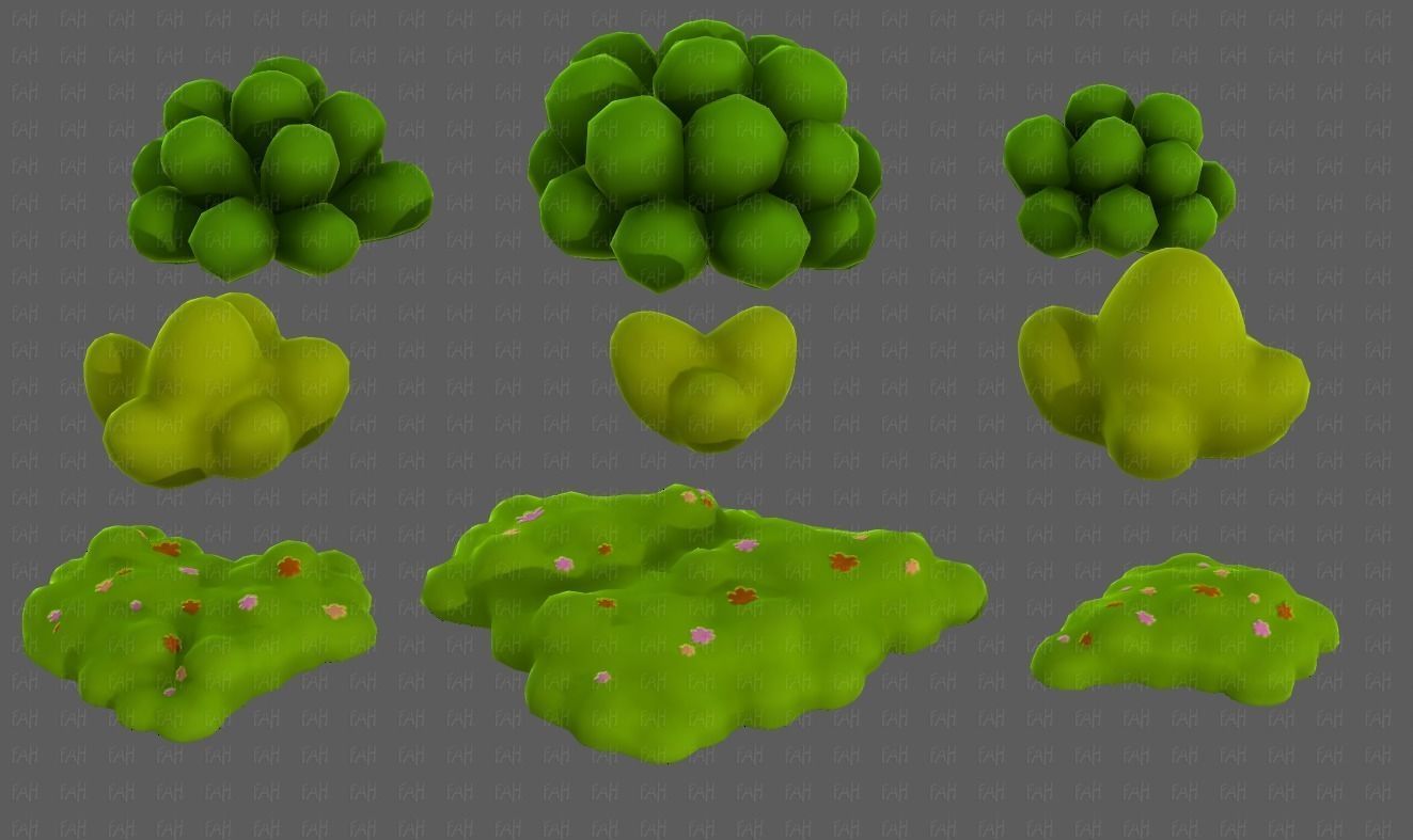 Trees Cartoon V62 Low-poly 3D model_17
