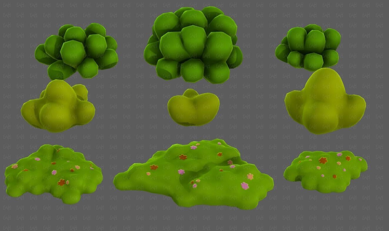 Trees Cartoon V62 Low-poly 3D model_21