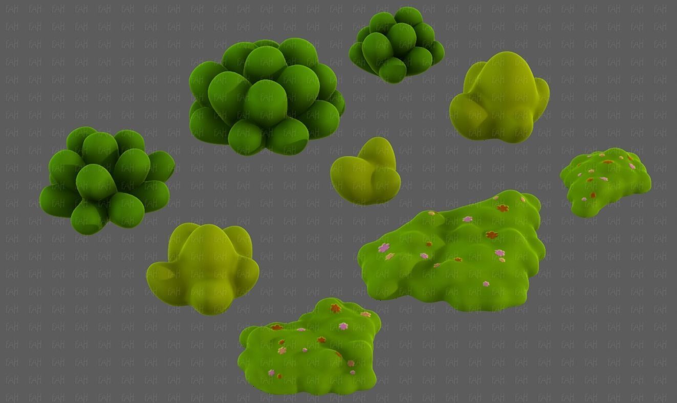 Trees Cartoon V62 Low-poly 3D model_41