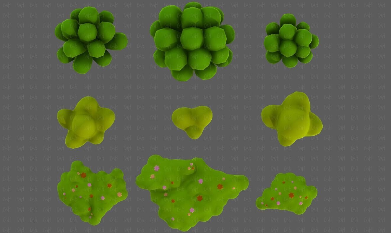 Trees Cartoon V62 Low-poly 3D model_35