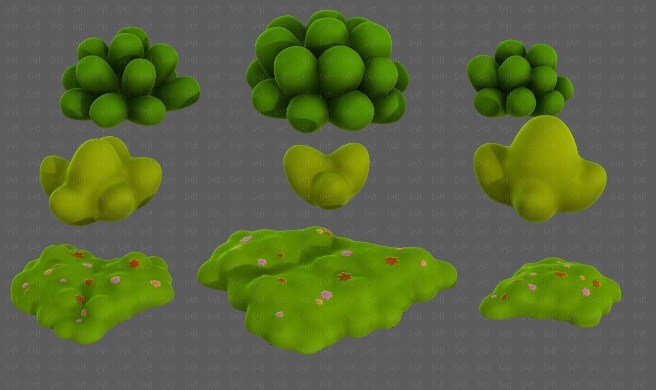 Trees Cartoon V62 Low-poly 3D model_1