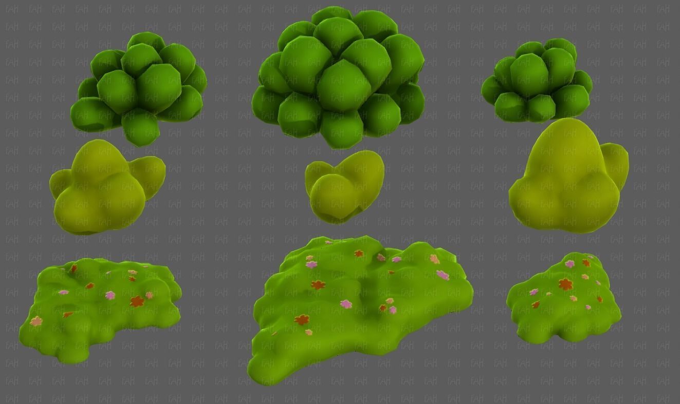 Trees Cartoon V62 Low-poly 3D model_22