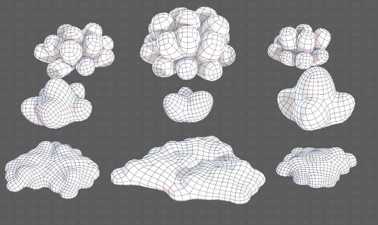 Trees Cartoon V62 Low-poly 3D model_13