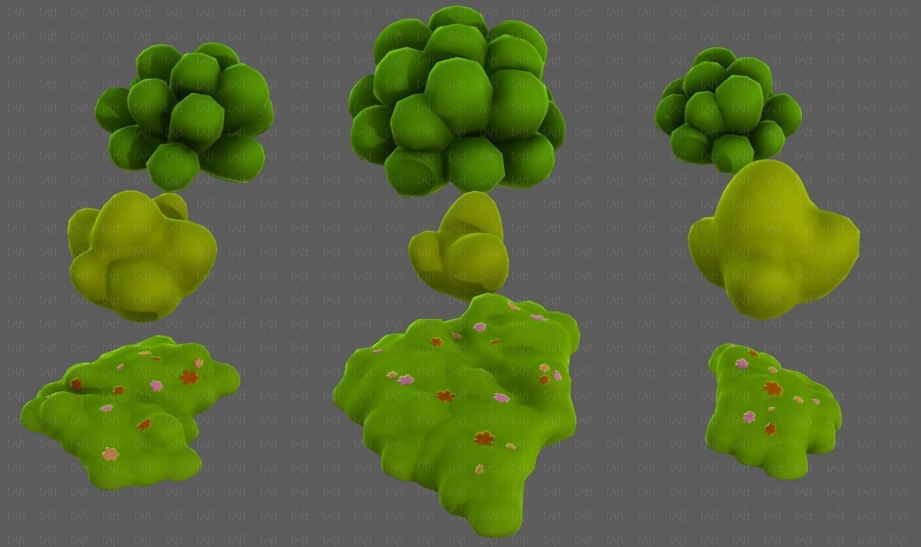 Trees Cartoon V62 Low-poly 3D model_23