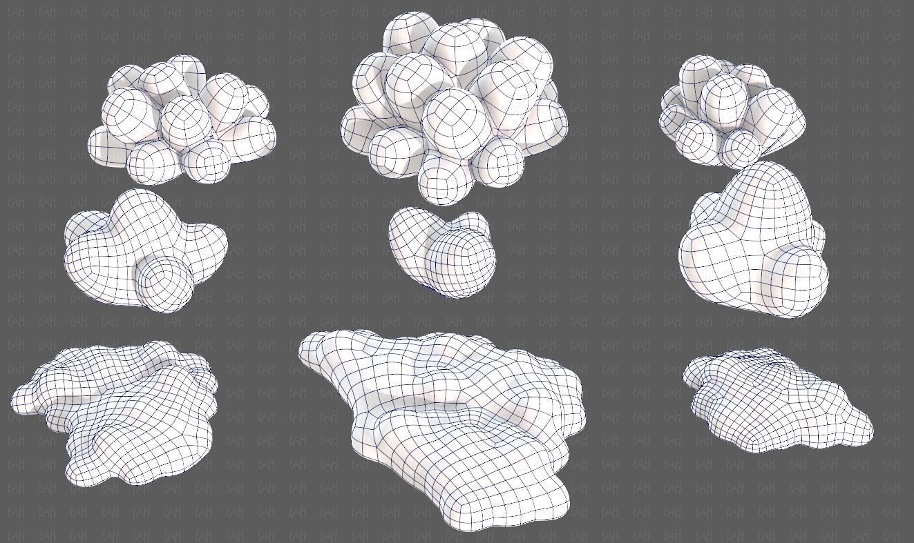 Trees Cartoon V62 Low-poly 3D model_12