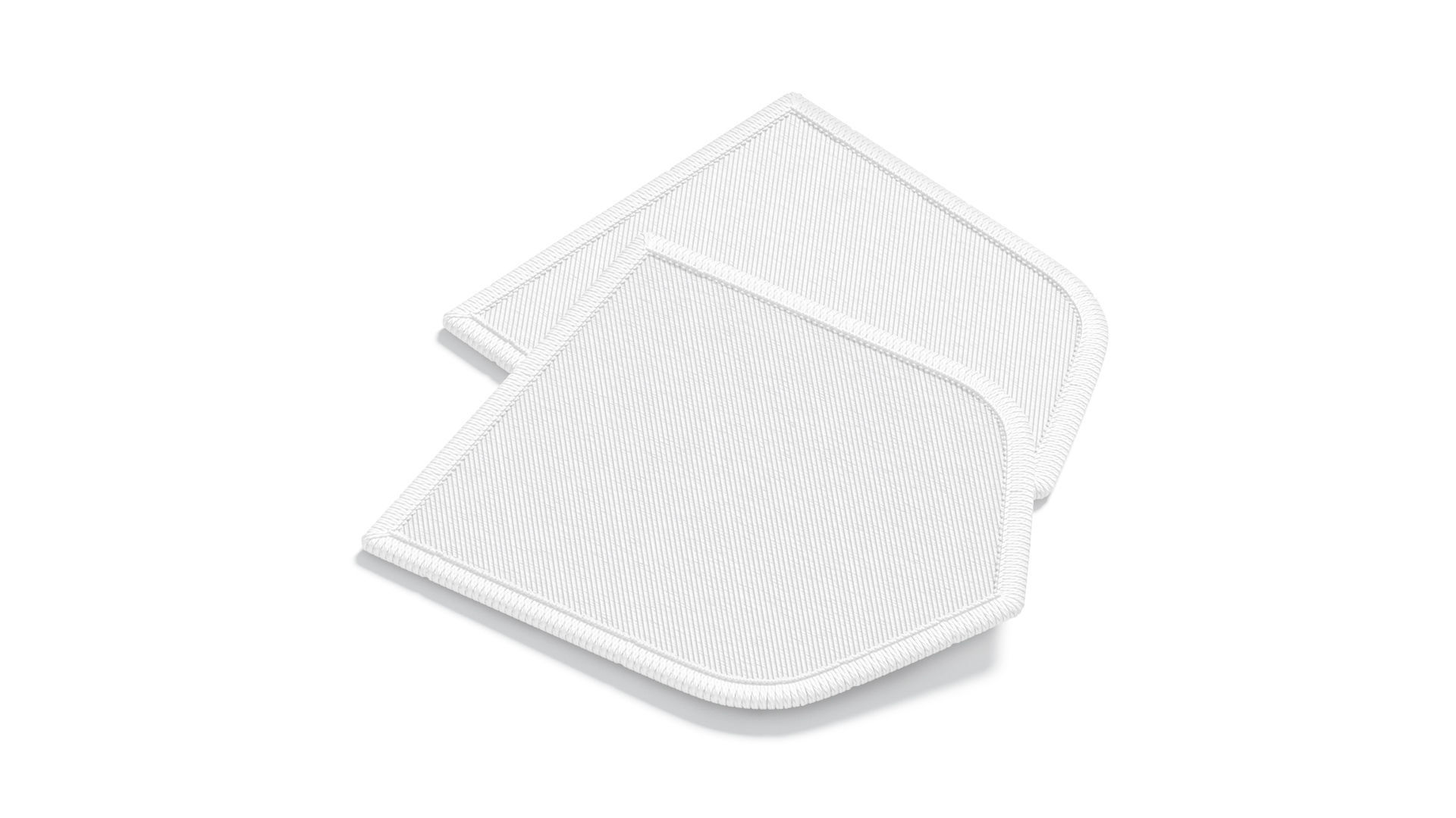 White Shield Embroidered Patch Stack - lying embroidery emblem 3D model_1