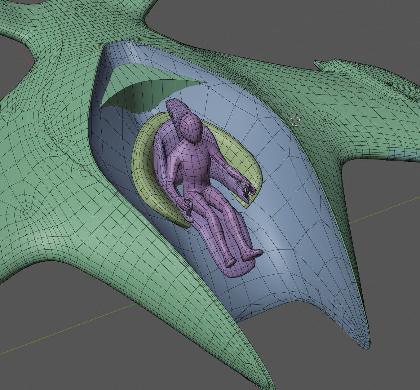 Sci-Fit Jet Ship Aero Low-poly 3D model_3