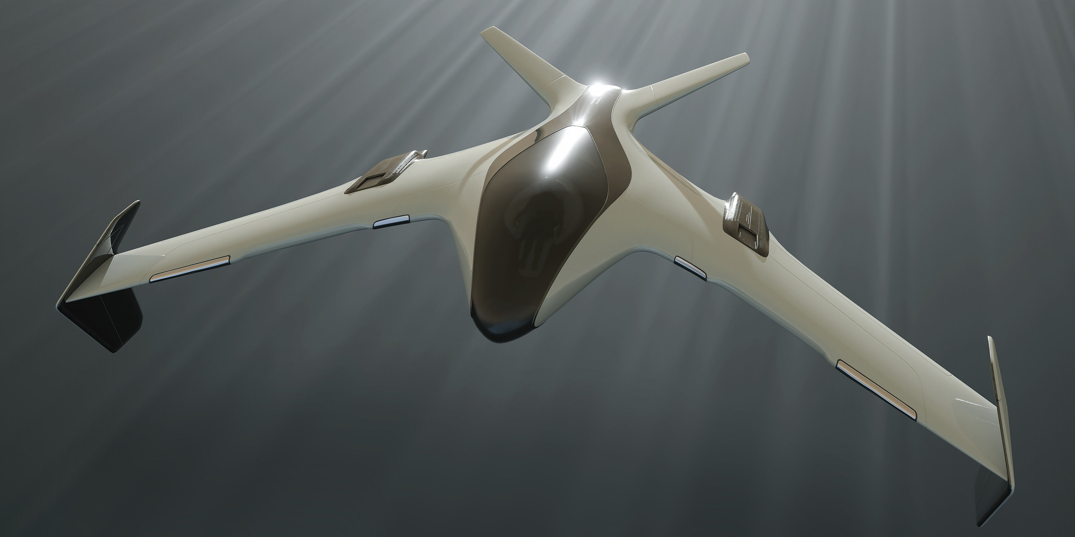 Sci-Fit Jet Ship Aero Low-poly 3D model_5