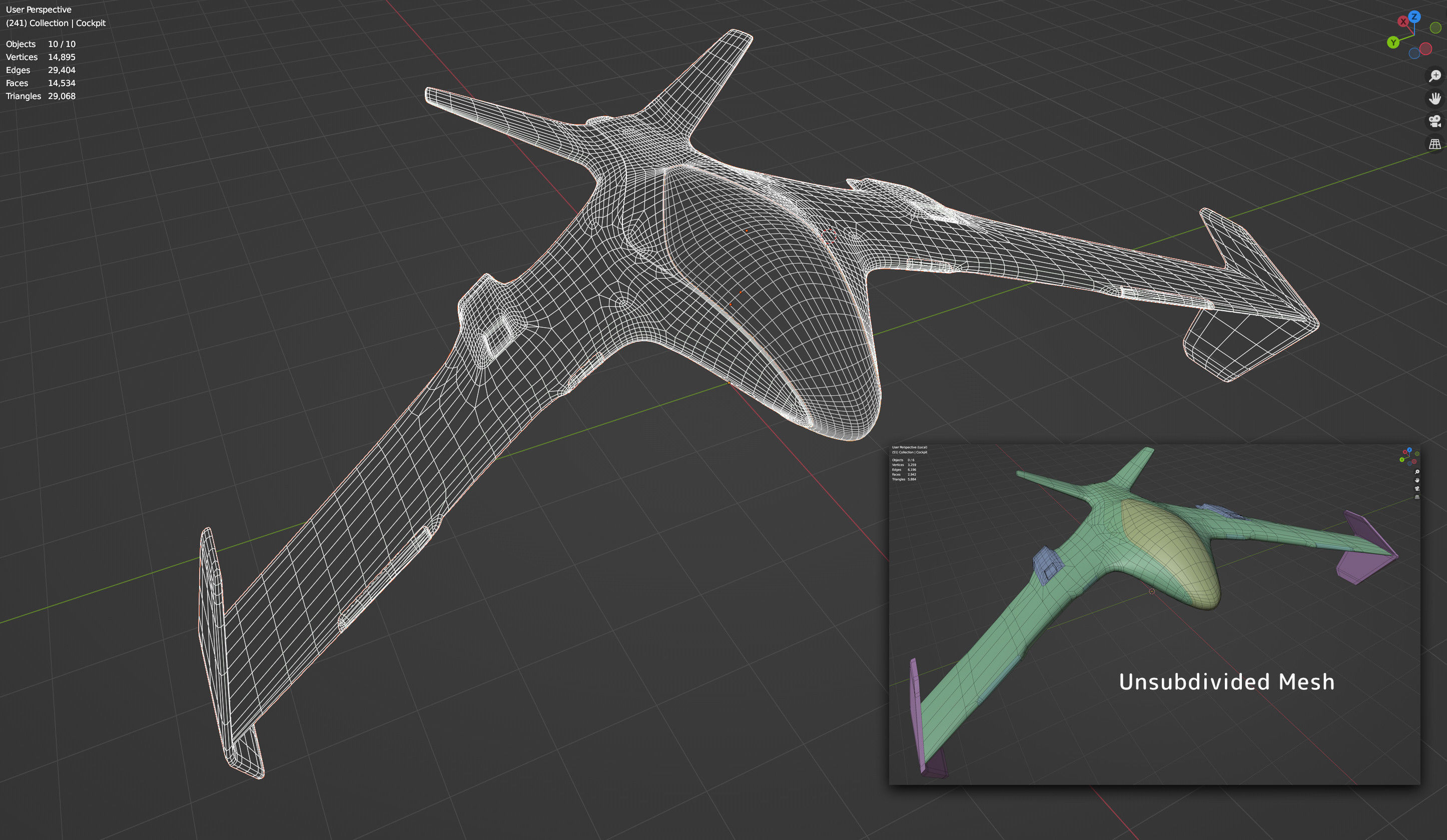 Sci-Fit Jet Ship Aero Low-poly 3D model_2