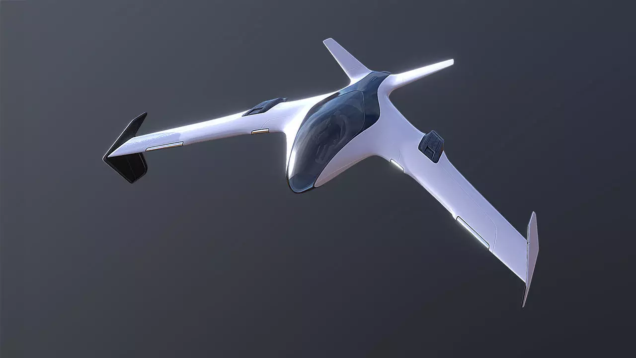 Sci-Fit Jet Ship Aero Low-poly 3D model_0