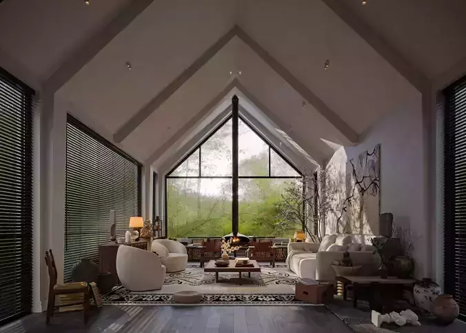 Houses in the forest