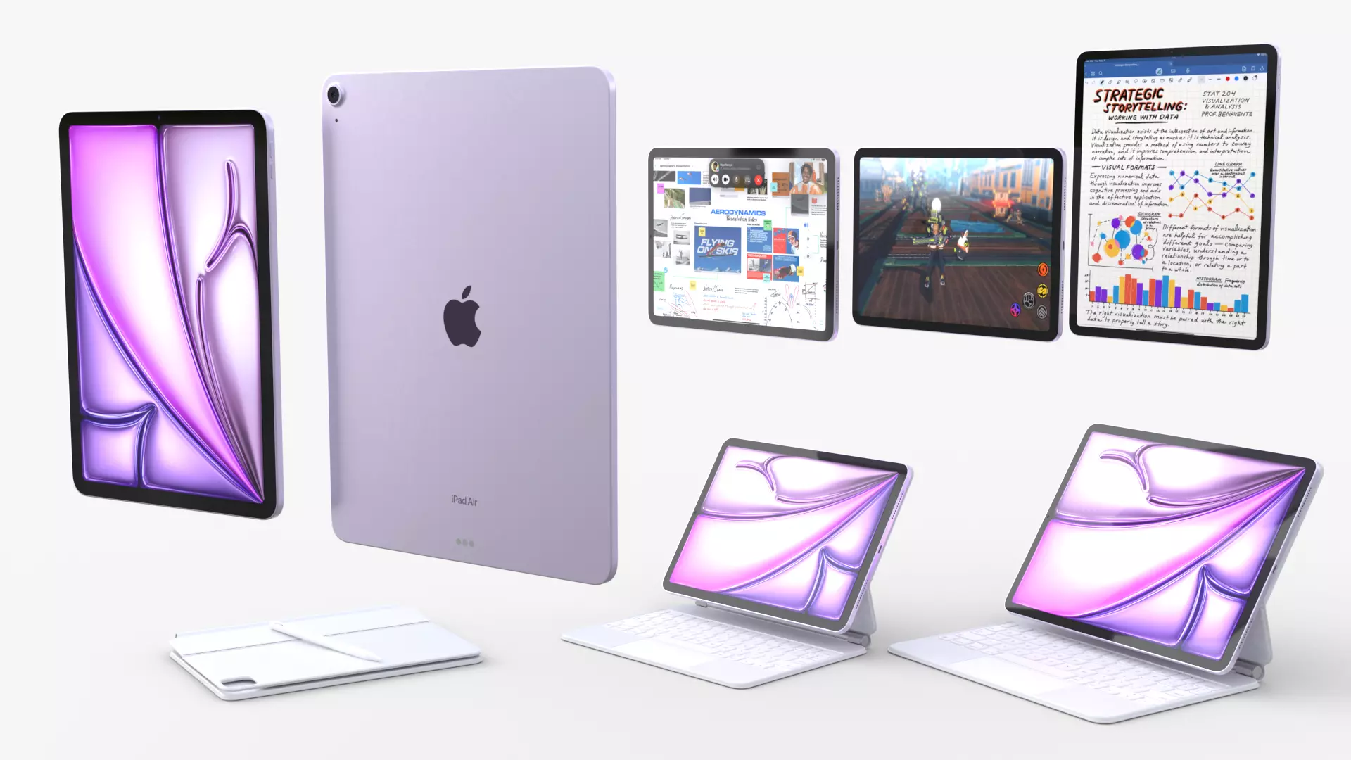 Apple iPad Air 2024 in Purple full Collection 3D model_0