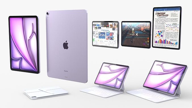 Apple iPad Air 2024 in Purple full Collection 3D model