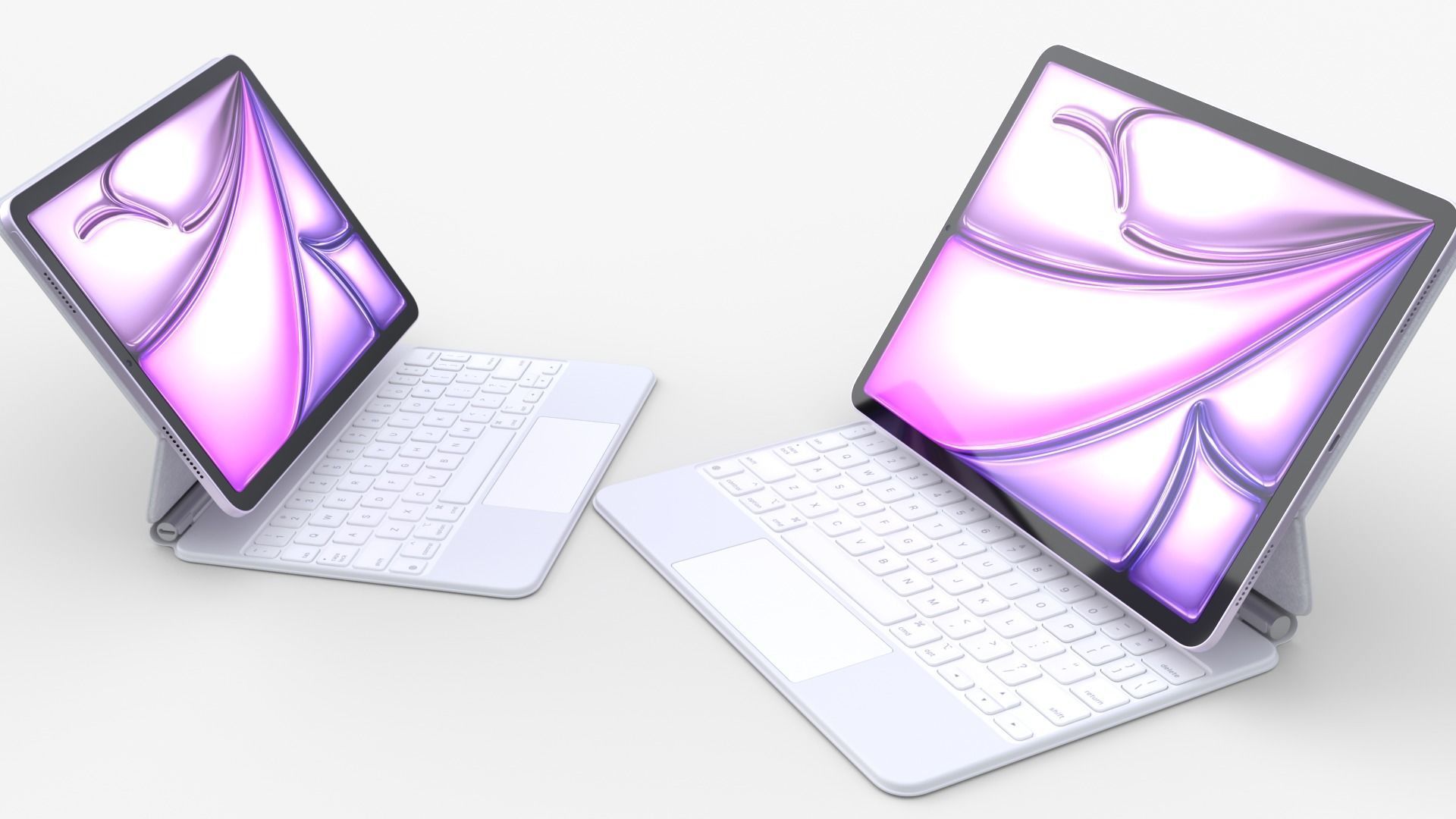 Apple iPad Air 2024 in Purple full Collection 3D model_2