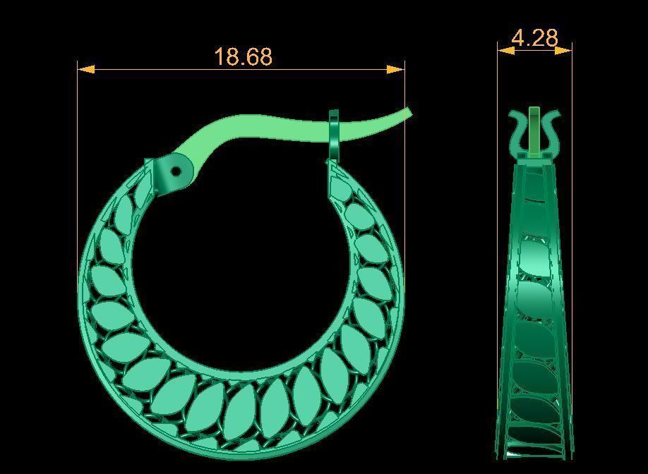 Fusion earring 3D print model_1