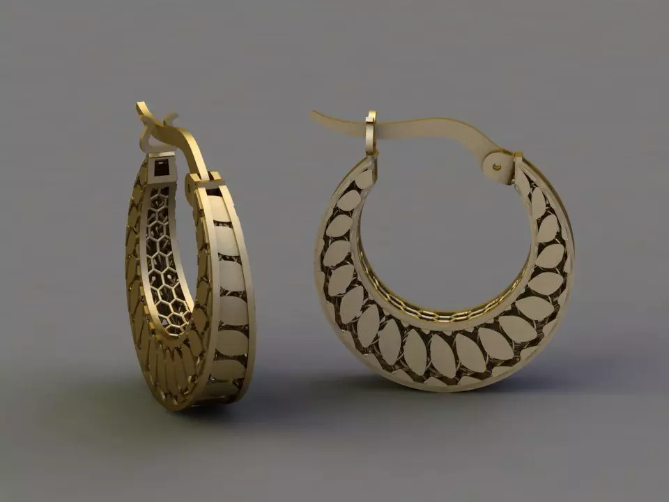 Fusion earring 3D print model_0