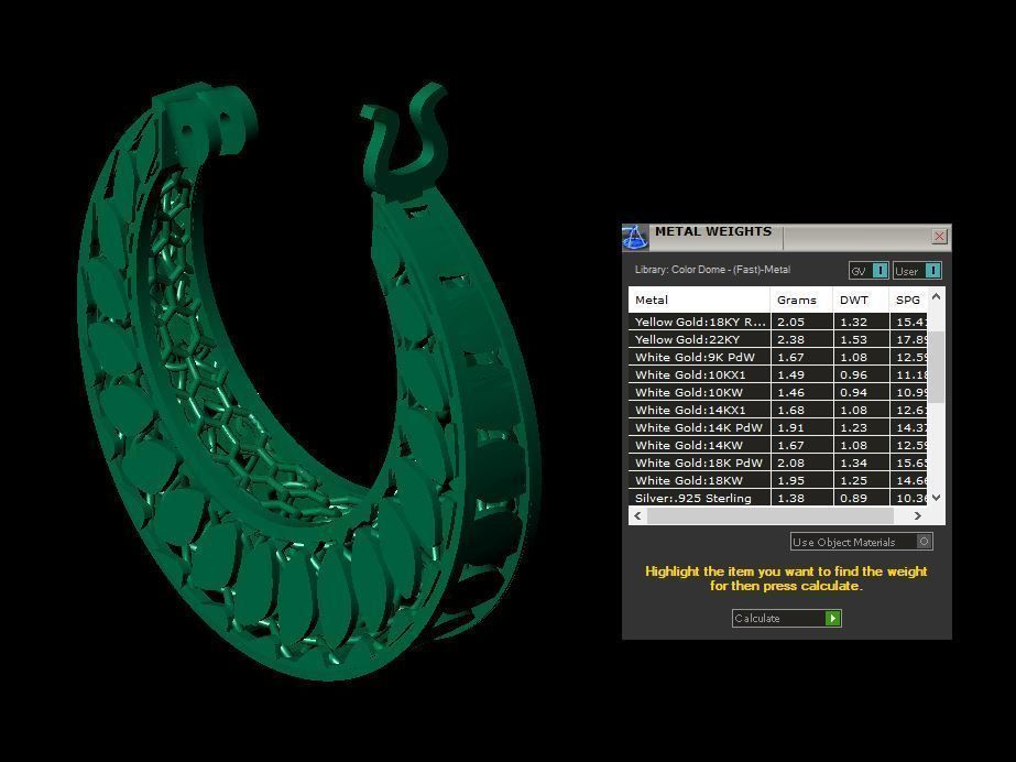 Fusion earring 3D print model_2