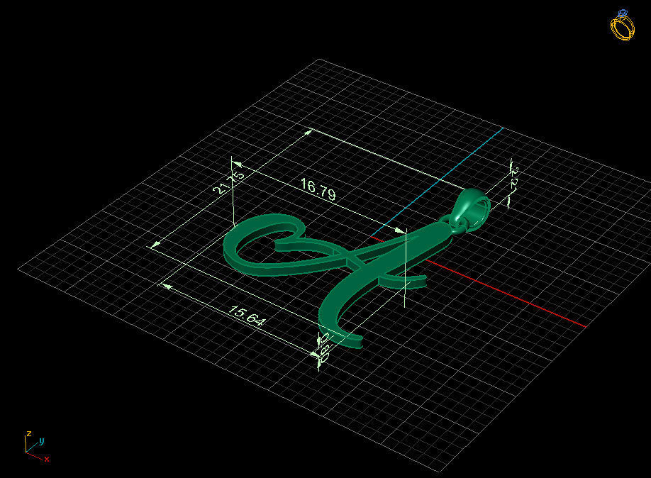 Amarillo Initial Pendant Letter   A 3D print model_7