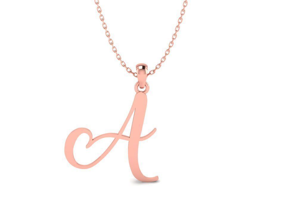 Amarillo Initial Pendant Letter   A 3D print model_1