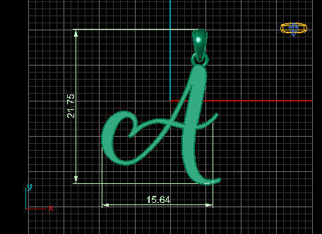 Amarillo Initial Pendant Letter   A 3D print model_4