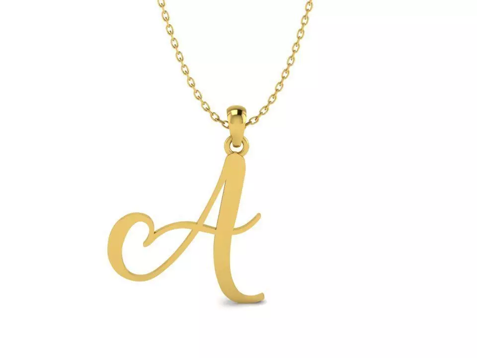 Amarillo Initial Pendant Letter   A 3D print model_0
