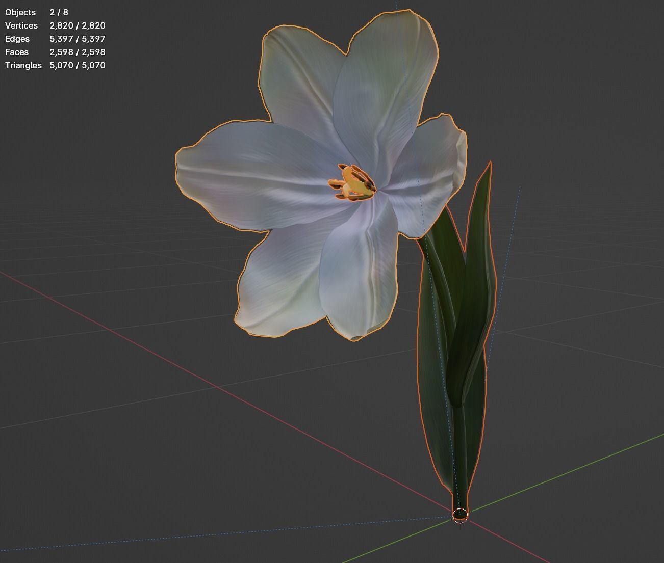 Tulip Flower Animated Low-poly 3D model_16