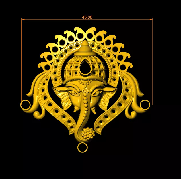 GANESHA PENDENT 3D print model_0