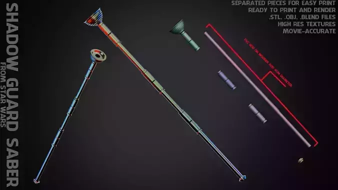 Star Wars Shadow Guard Saber for Cosplay 3D print model