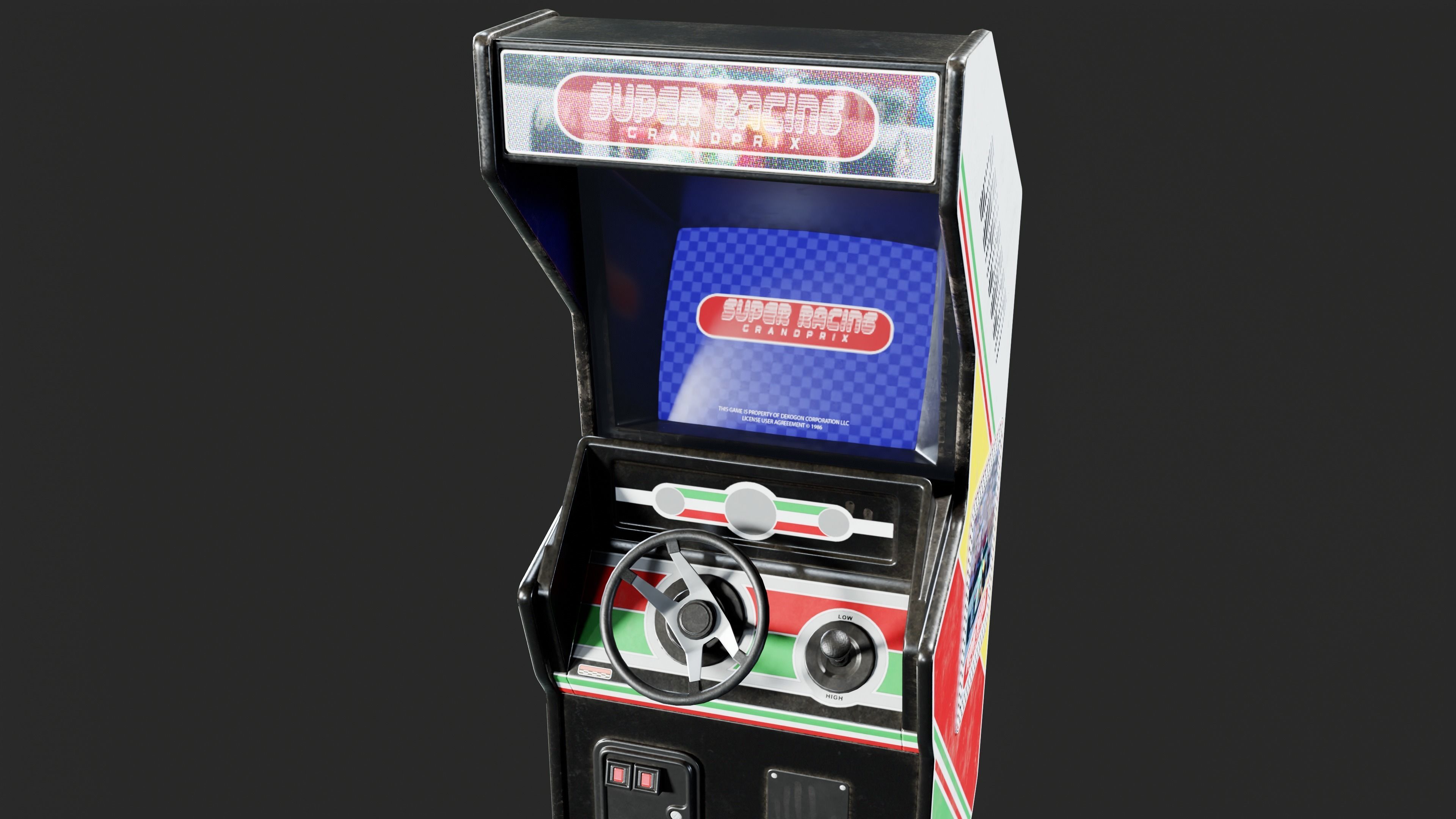 ARCADE - Arcade Cabinet 06 - LOW POLY Low-poly 3D model_10