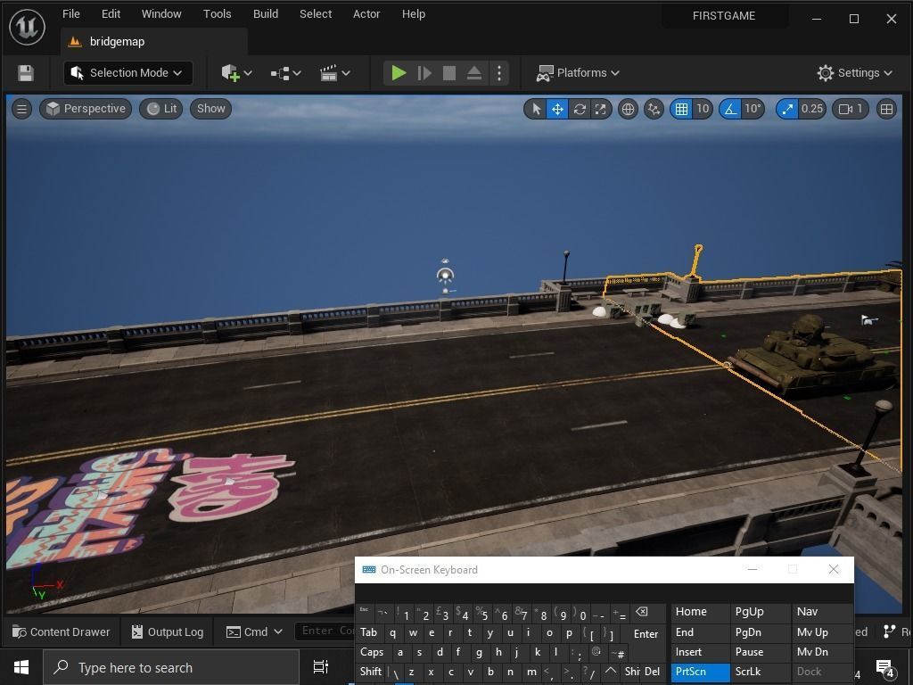 BRIDGE WHITH MILLITARY ASSETS Low-poly 3D model_1