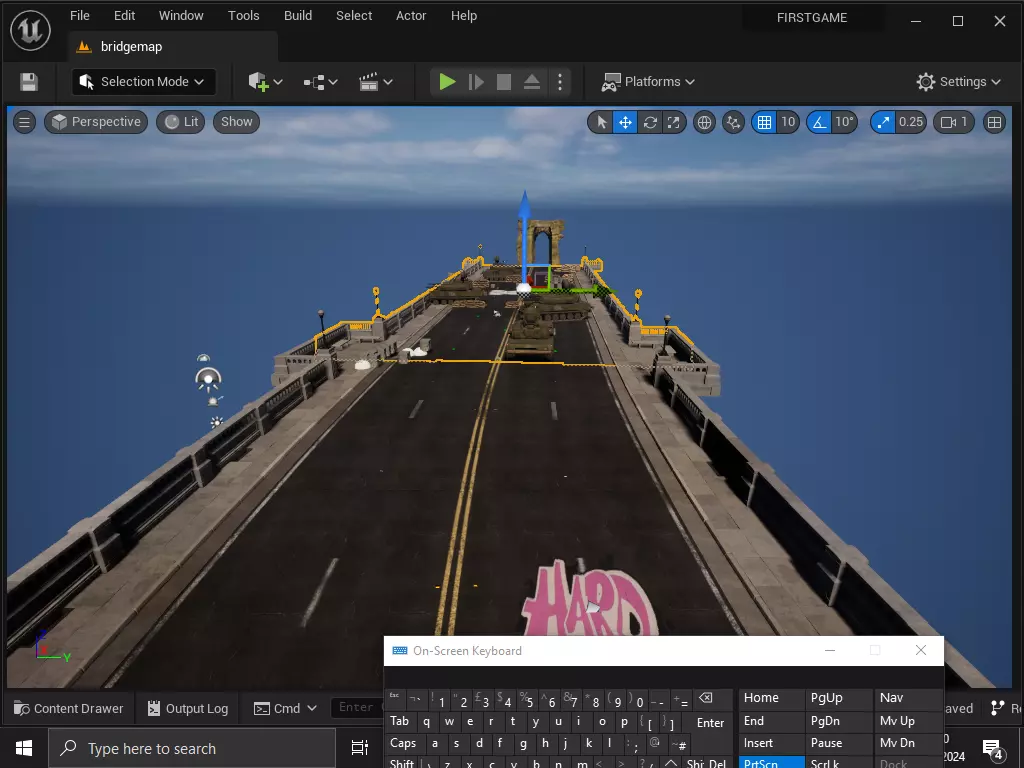 BRIDGE WHITH MILLITARY ASSETS Low-poly 3D model_0