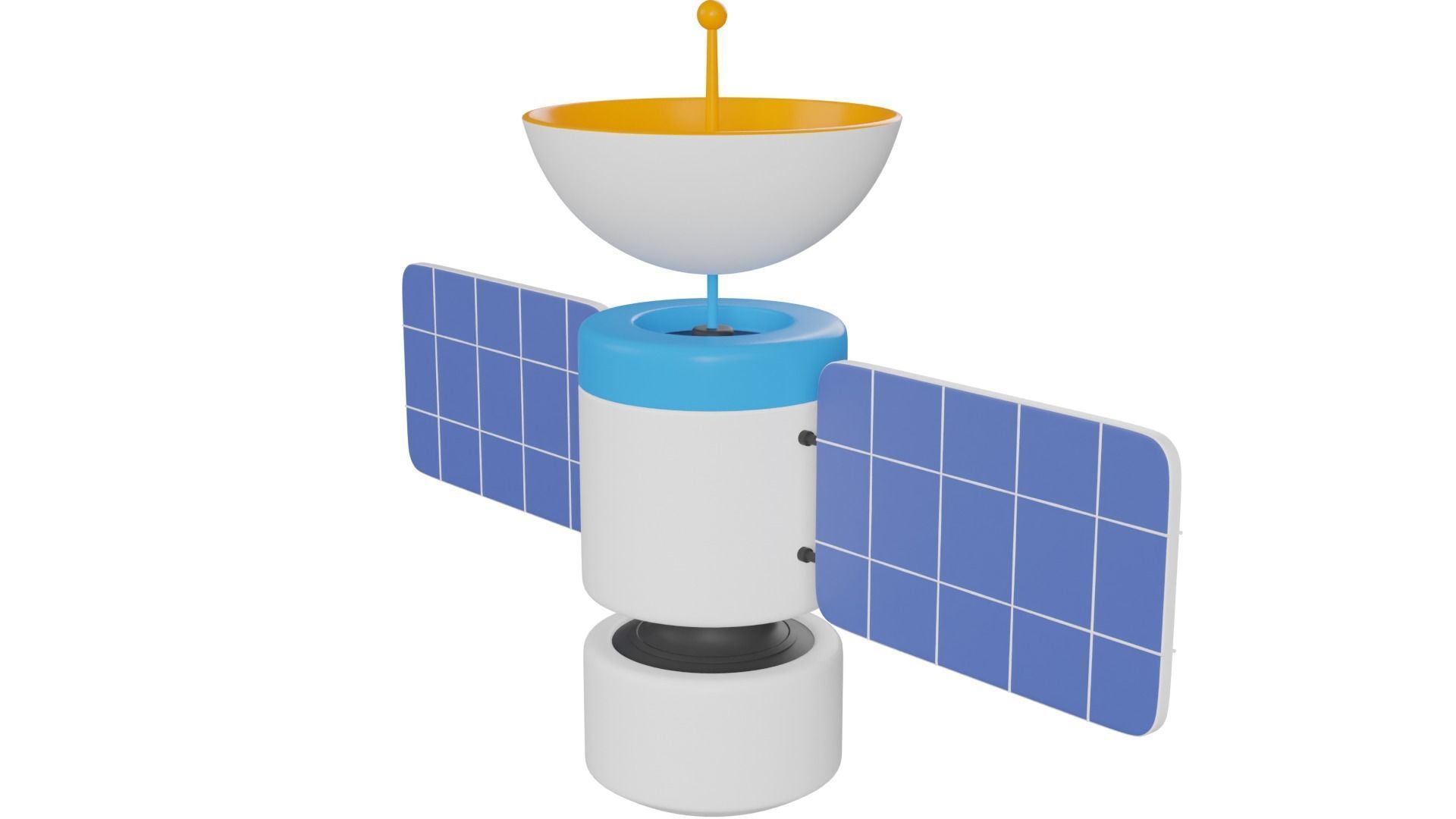 Cartoon Satellite 3D model_6