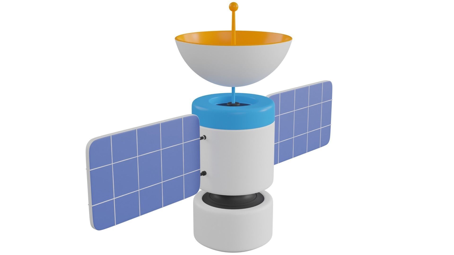 Cartoon Satellite 3D model_4