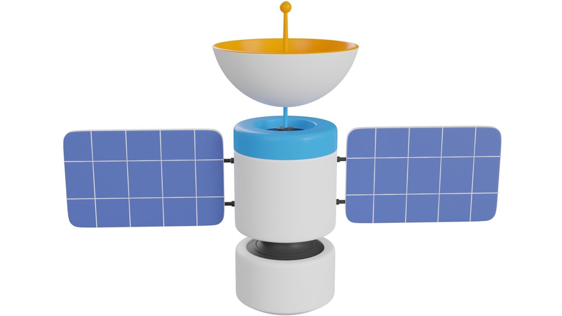 Cartoon Satellite 3D model_5