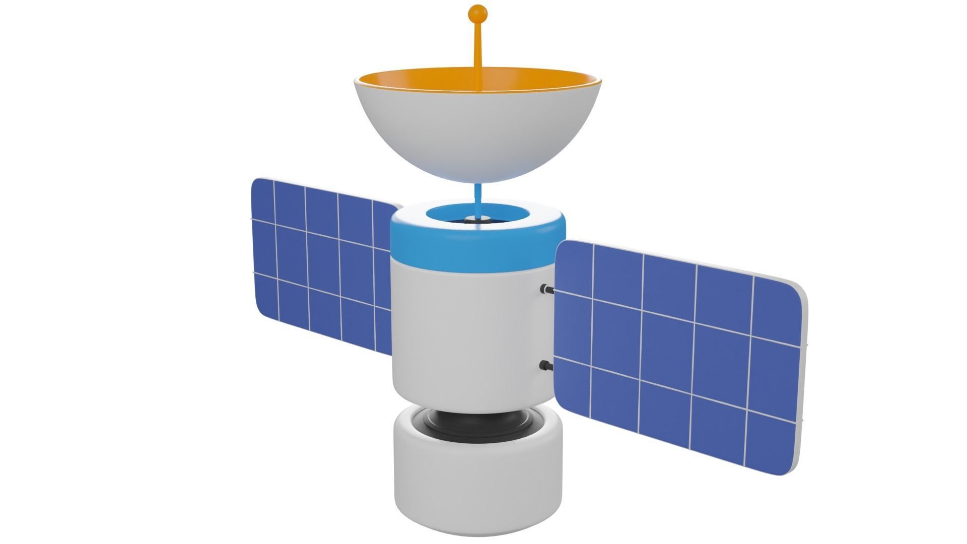 Cartoon Satellite 3D model_2