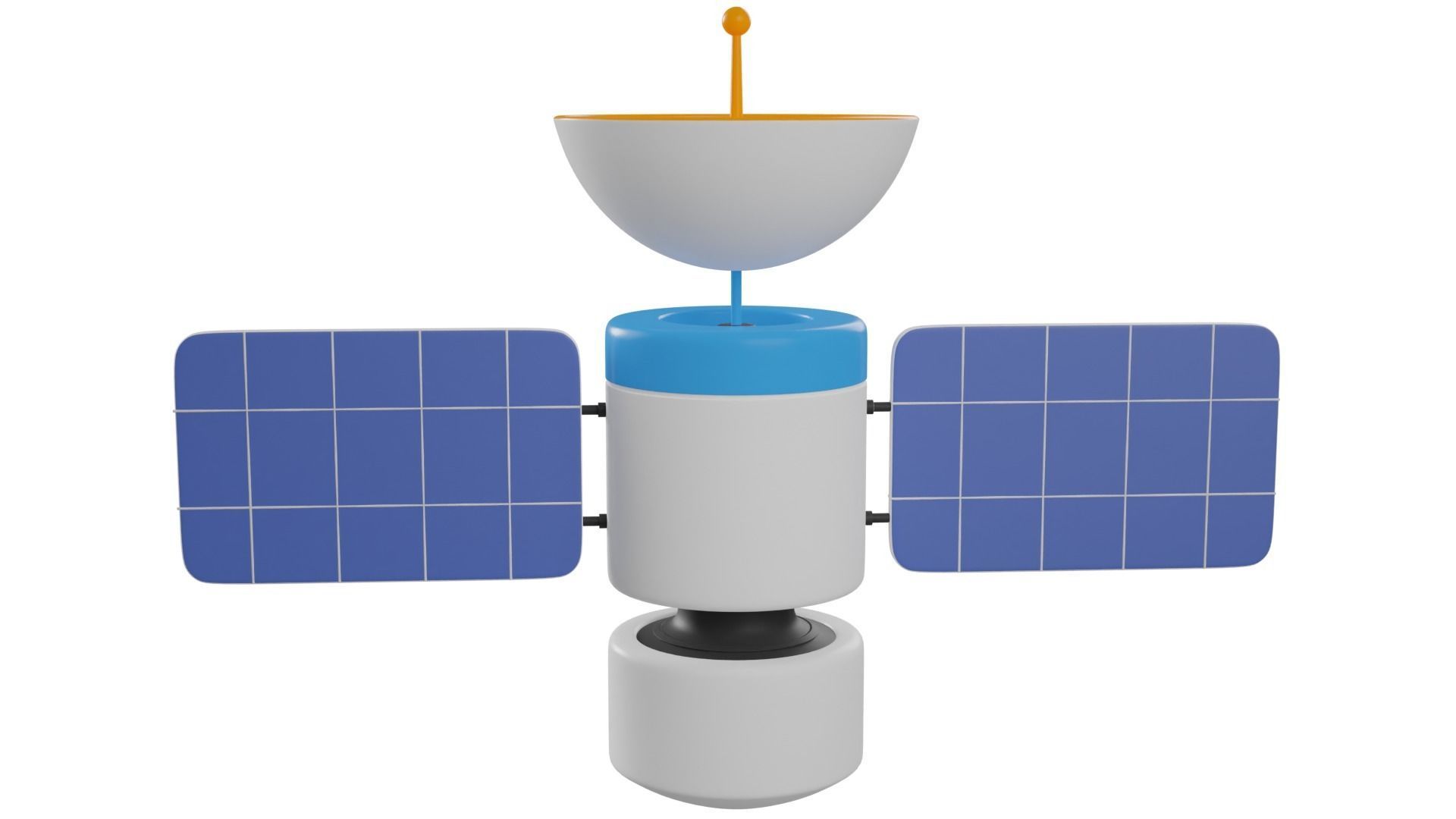 Cartoon Satellite 3D model_1