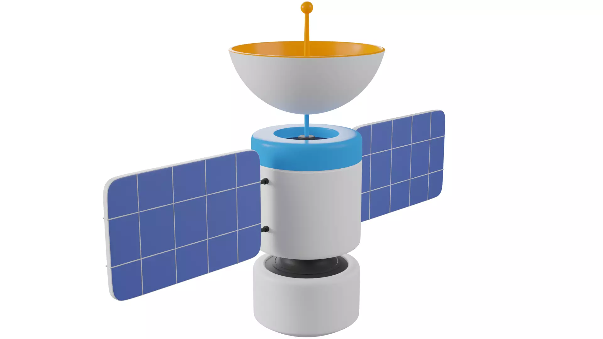 Cartoon Satellite 3D model_0