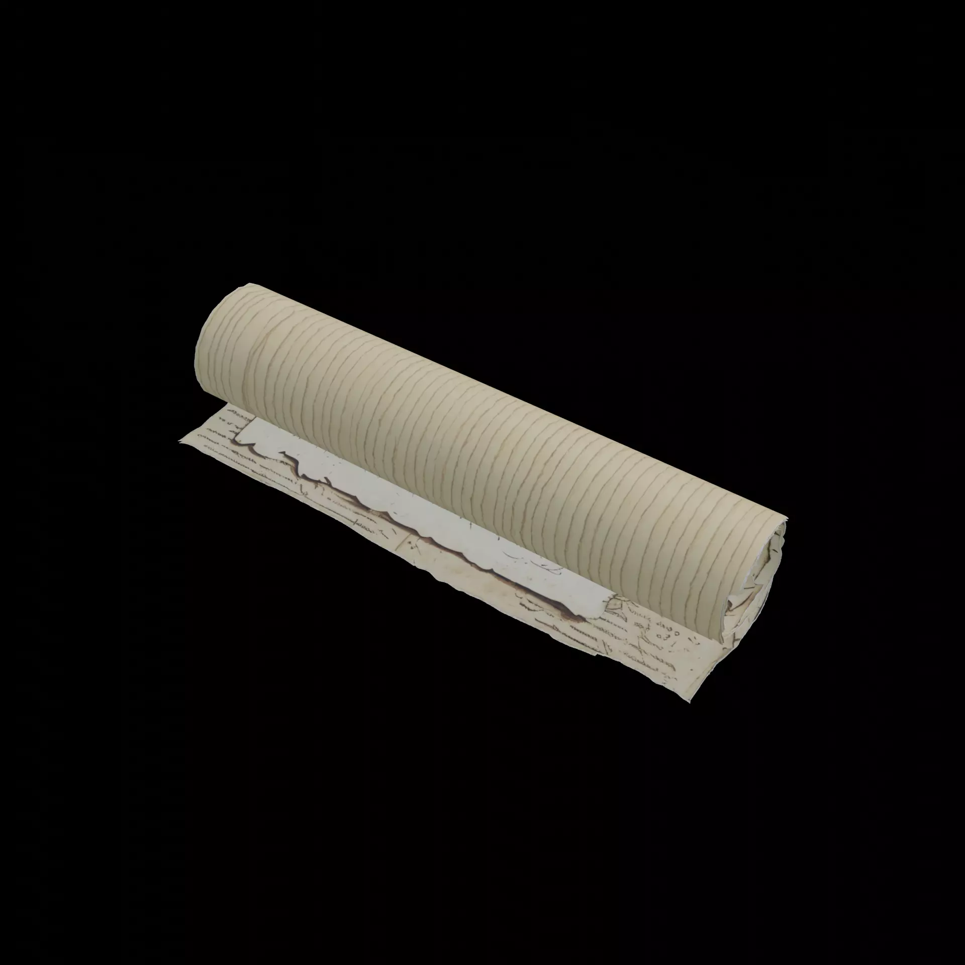 Spell Scroll Animated Low-poly 3D model