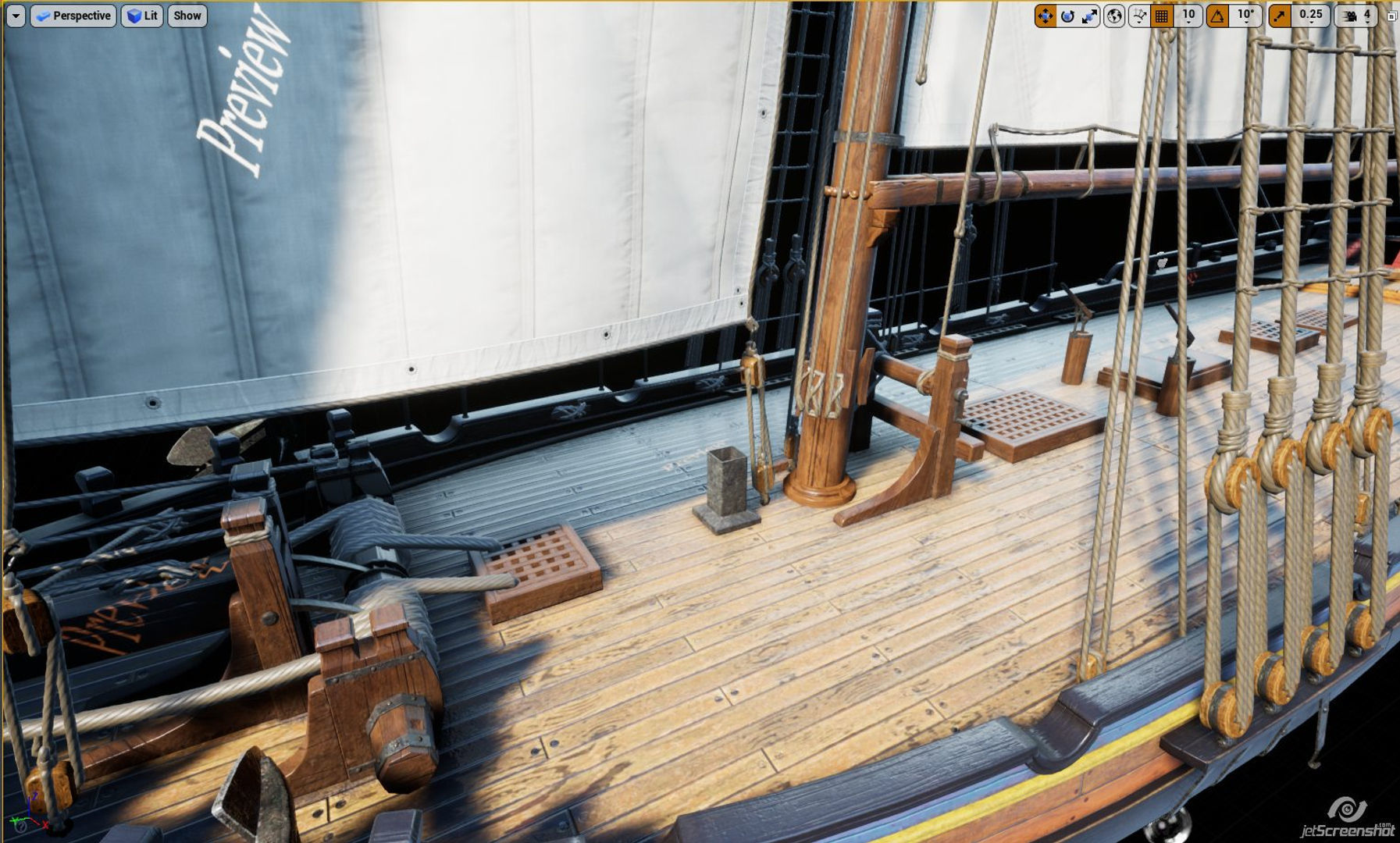 Cutter HMS Alert 1777 Low-poly 3D model_2