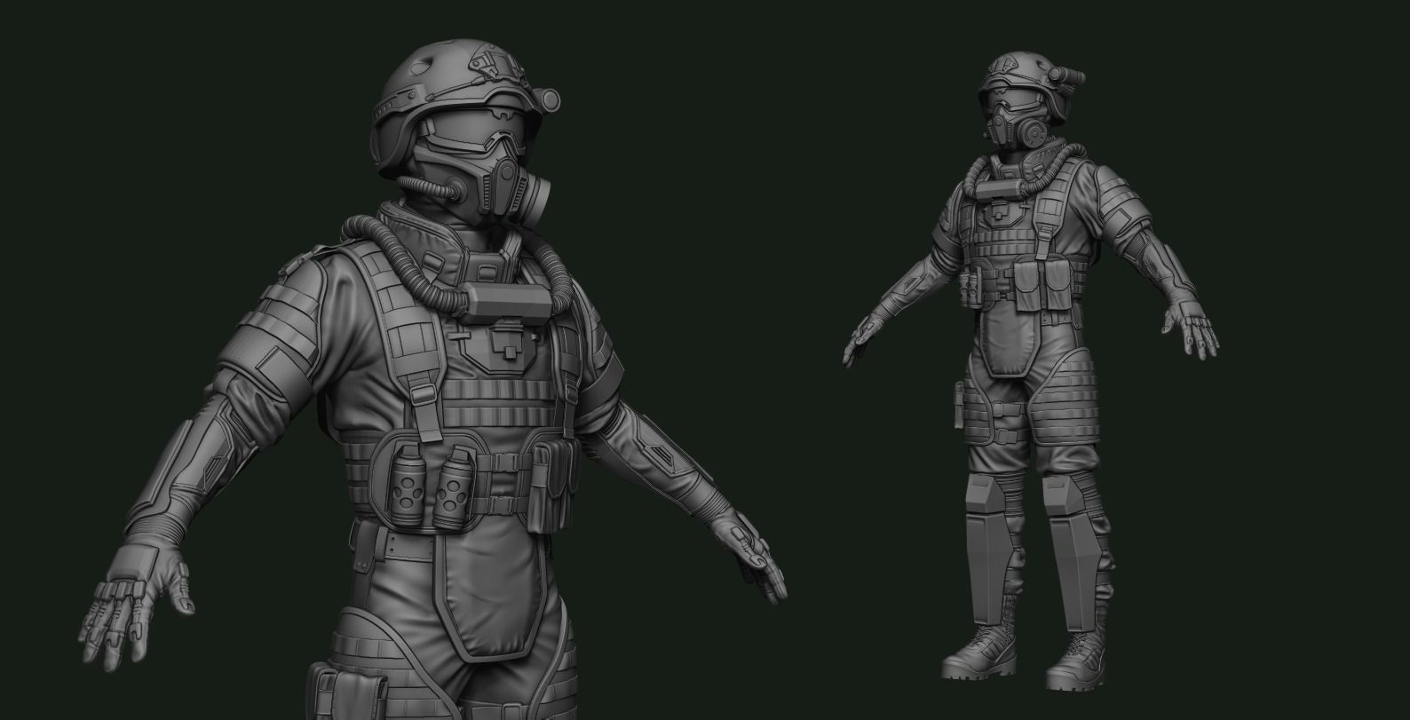 Modern Soldier Low-poly 3D model_10