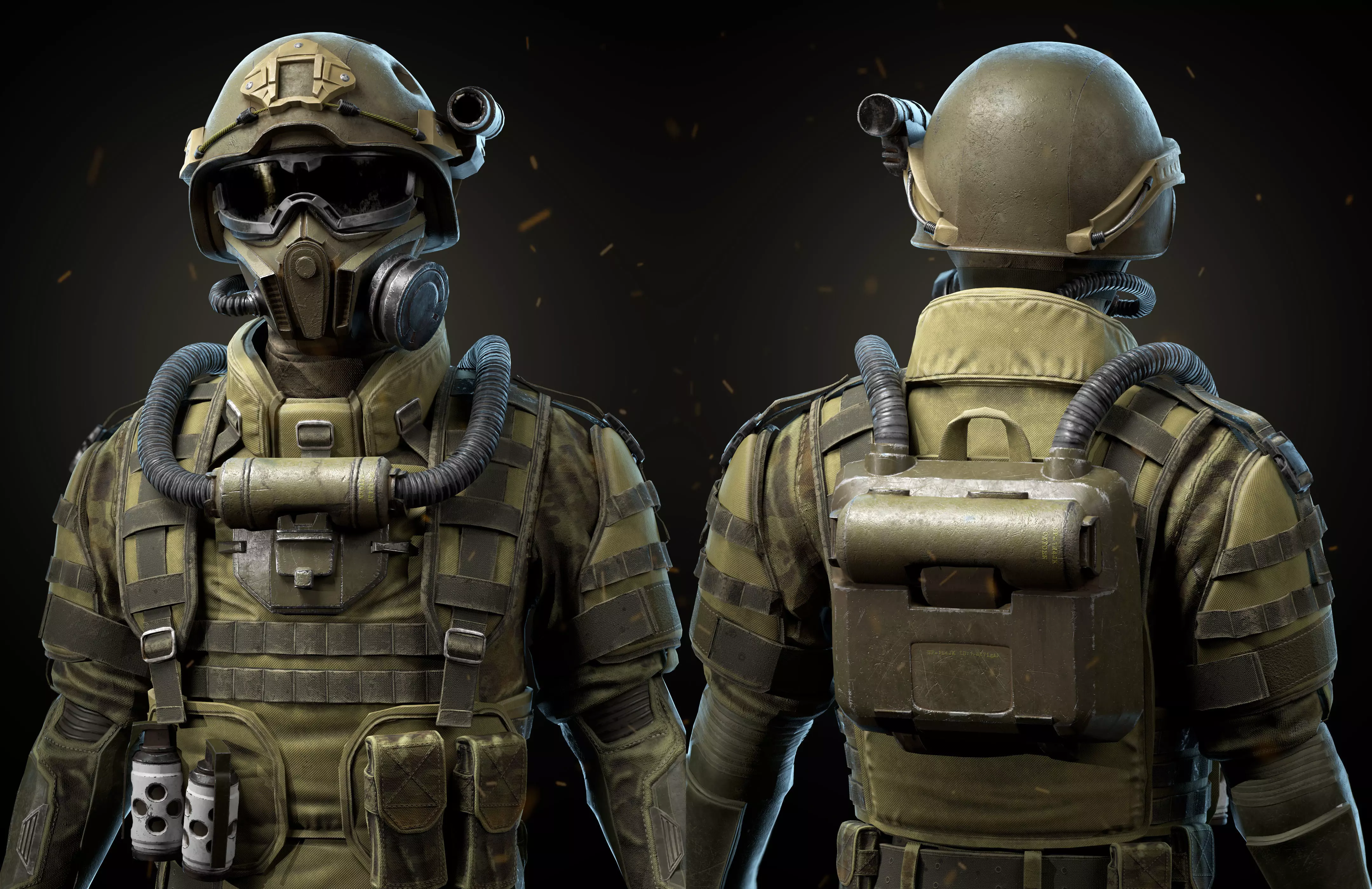 Modern Soldier Low-poly 3D model_0