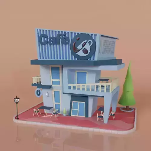 Modern Blue Coffee  Shop